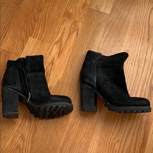 Sam Edelman black suede booties 3.5 inch heel